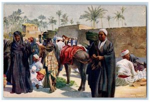 c1910's Egypt, Fair At Kerda Se Egyptian Traditional Dress Antique Postcard