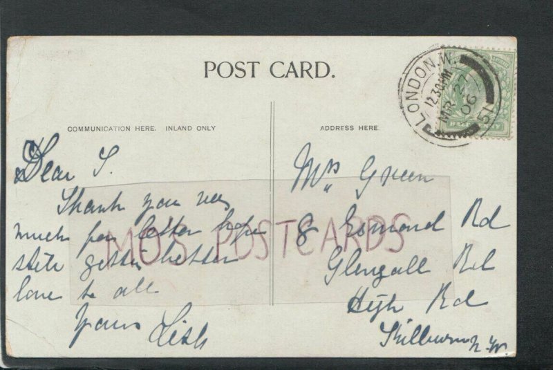 Genealogy Postcard - Green - 8 Esmond Road, High Rd, Kilburn, London   RF4958