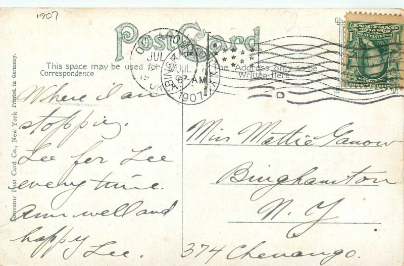 Postcard 1907 Oklahoma City Lee Office Building people Souvenir OK24-2341