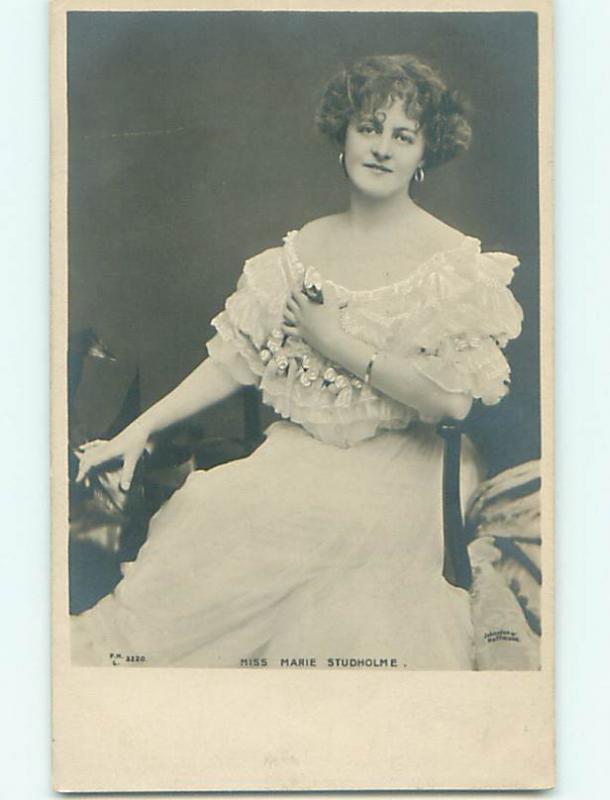 Circa 1910 rppc MARIE STUDHOLME - BRITISH THEATER ACTRESS r6692