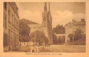 Diekirch Luxembourg birds eye view local church antique pc Z17974