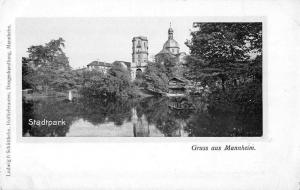 Mannheim Germany Stadtpark Scenic View Antique Postcard J77026