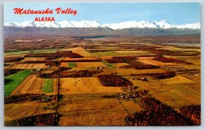 Alaska~Matanuska Valley Farming Area & Talkeetna Mountains Air View~Vintage PC