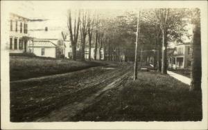 Road Scene Homes - Leonardsville NY Cancel 1924 Real Photo Postcard