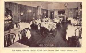 Marietta Ohio 1930s Postcard Rufus Putnam Dining Room