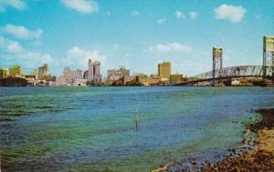 Florida Jacksonville Skyline Showing Main Street Bridge