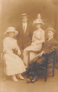 RPPC ATLANTIC VITY NEW JERSEY HATS STUDIO GROUP REAL PHOTO POSTCARD (c. 1910)