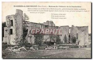 Saint Aubon of Baubigne Old Postcard Ruins of the castle of Durbeliere