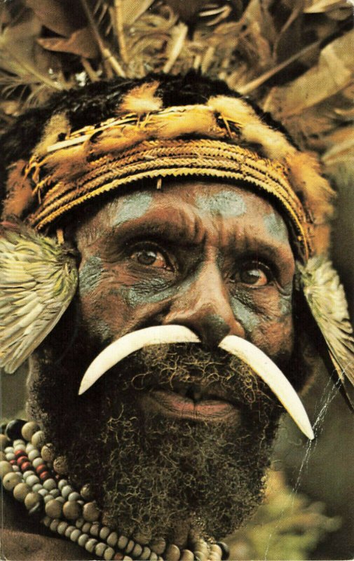 Postcard Chimbu Chief Papau New Guinea Posted