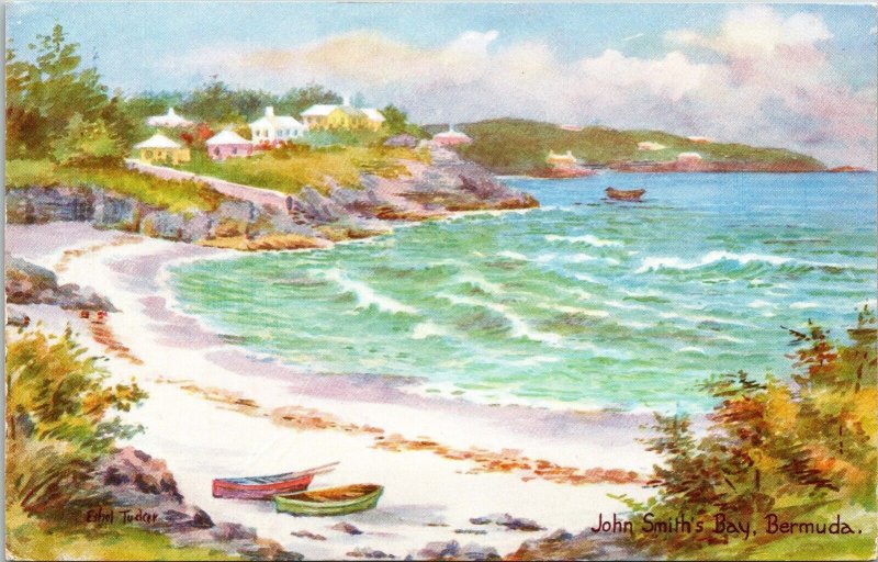 John Smiths Bay Bermuda Printed England Tucker Paget Wob Note Postcard 