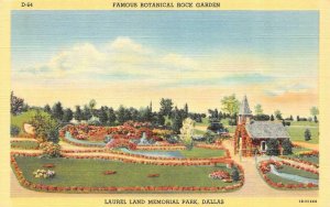 DALLAS, TX Texas  LAUREL LAND MEMORIAL PARK~Rock Garden ROADSIDE c1940s Postcard