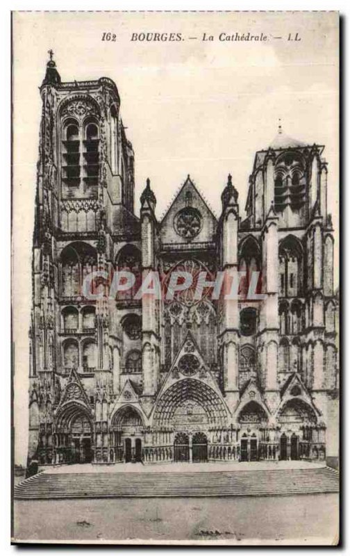 Old Postcard Bourges La Cathedrale