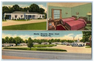 c1940 Martin Sherwin Motor Court Multiview Stafford Virginia Advertising Postcar