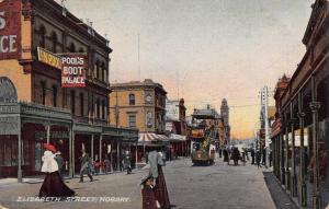 Elizabeth Street, Hobart, Australia, Early Postcard, Used