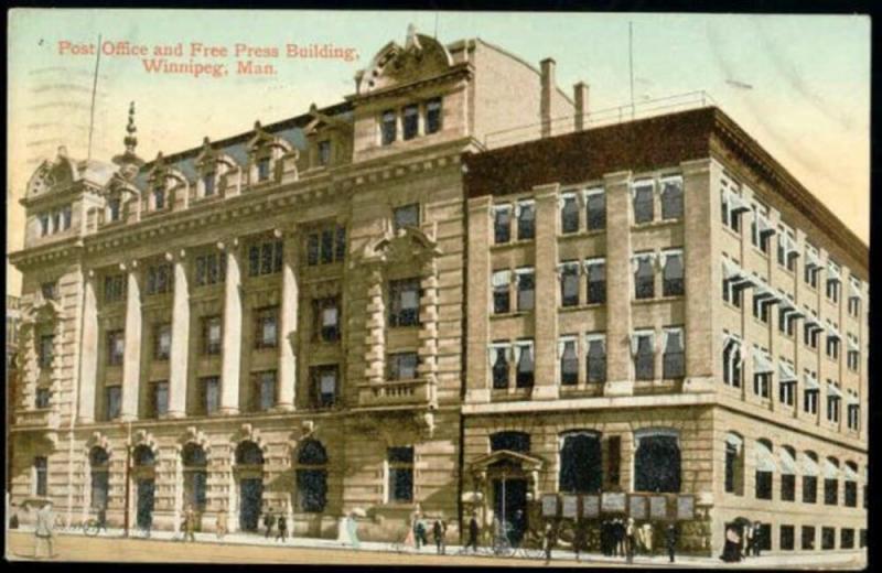 canada, WINNIPEG, Manitoba, Post Office, Free Press (1910)