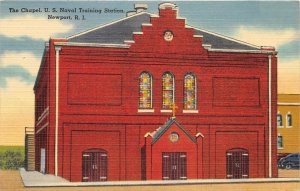 Newport Rhode Island 1940s Postcard The Chapel US Naval Training Station