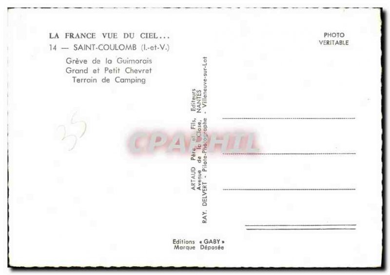 Postcard Modern Saint Coulomb Gereve of Guimorais Big and Small Chevret Campg...
