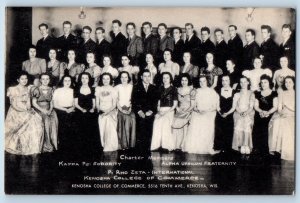 c1950's Kenosha College Of Commerce Charter Members Kenosha Wisconsin Postcard