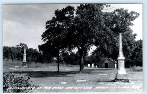 RPPC PEA RIDGE BATTLEFIELD, Garfield Arkansas AR ~ MONUMENT Civil War  Postcard