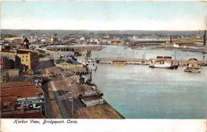 Bridgeport Connecticut~Harbor View~David Trubee & Co~Ships~Bridge~RR Tracks~1905