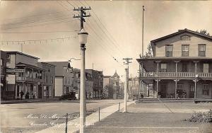 Lac-Mégantic Quebec Canada Storefronts Hotel Main Street RPPC Postcard