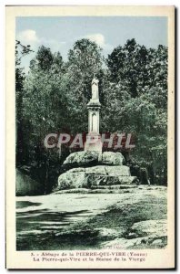 Postcard Abbey Stone Yes Vire and the statue of the Virgin