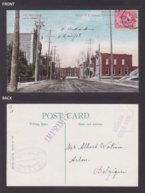 Postcard, CANADA, Hull, Main Street