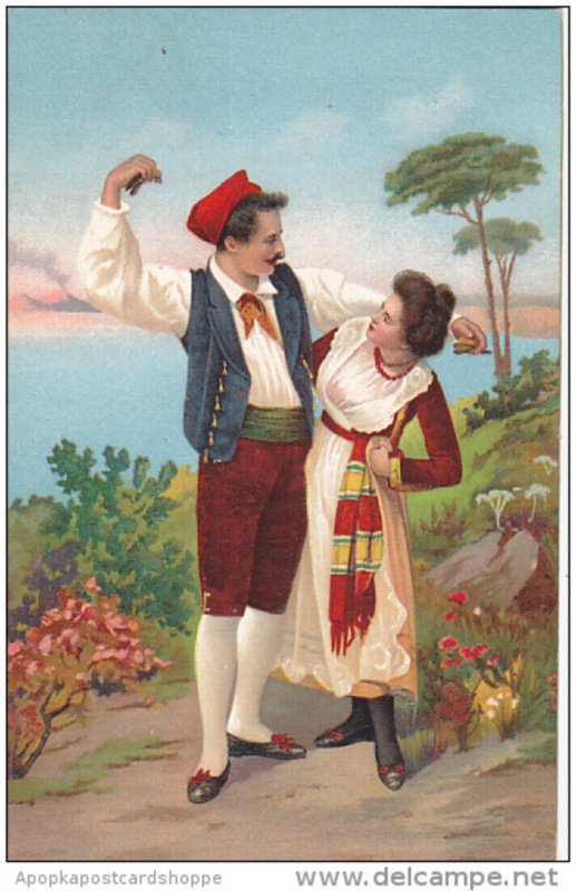 Spanish Couple In Costume Dancing