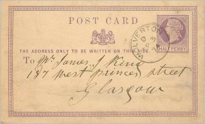 Entier Postal Stationery Postal Britain Great Britain Wolverton to Glasgow in...