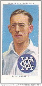 Player Cigarette Card Cricketers 1938 No 43 A L Hassett Victoria