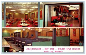 c1960's Miles-Howard Met Cafe Golden Spur Lounge Miles City Montana MT Postcard