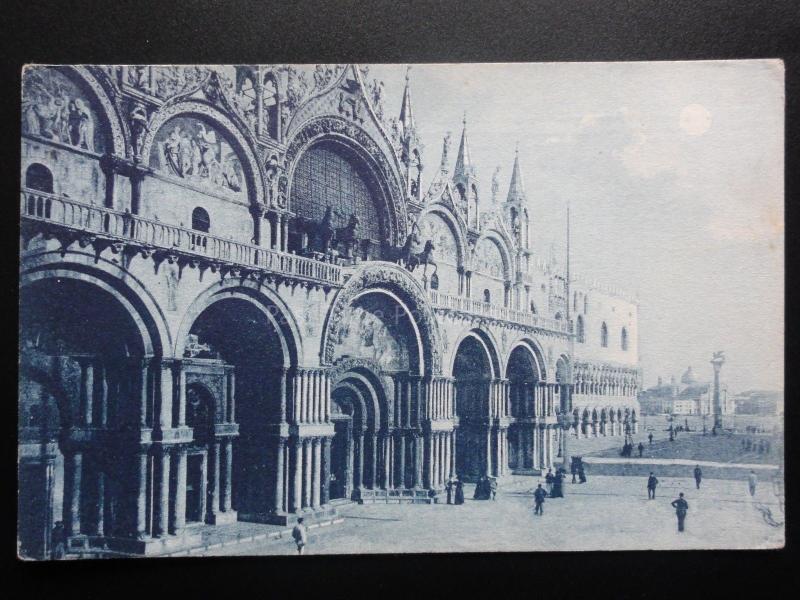 Italy: Venice by Moonlight Basilica S. Marco - Old Postcard
