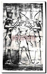 Postcard Ancient Egypt Edfu Egypt Gods cromming the King Ptolomey