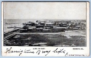 1910 REHOBOTH BEACH DELAWARE ALONG THE FRONT HORN'S PAVILION SOUVENIR POSTCARD