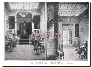 Old Postcard Le Mont Dore Hotel Gallia The lobby