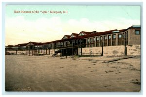 1913 Bath Houses of the 400 Newport, Rhode Island RI Postcard 