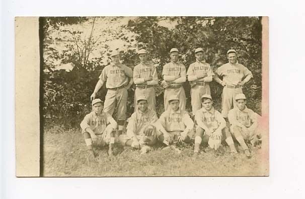 Ohlton OH Baseball Team Vintage Equipment RPPC Real Photo Postcard