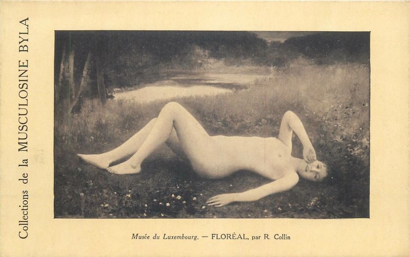 Postcard Musculosine Byla advert nude in art Floreal par R Collin