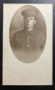 Mint Australia Real Picture Postcard RPPC WW1 Australian Soldier Portrait