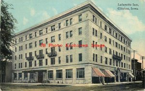 IA, Clinton, Iowa, Lafayette Inn Hotel, Exterior View, 1914 PM,Morris 5 & 10 Pub