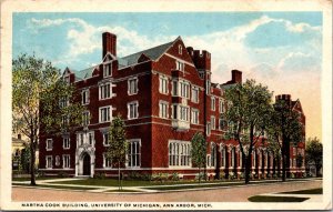 Postcard Martha Cook Building at the University of Michigan in Ann Arbor