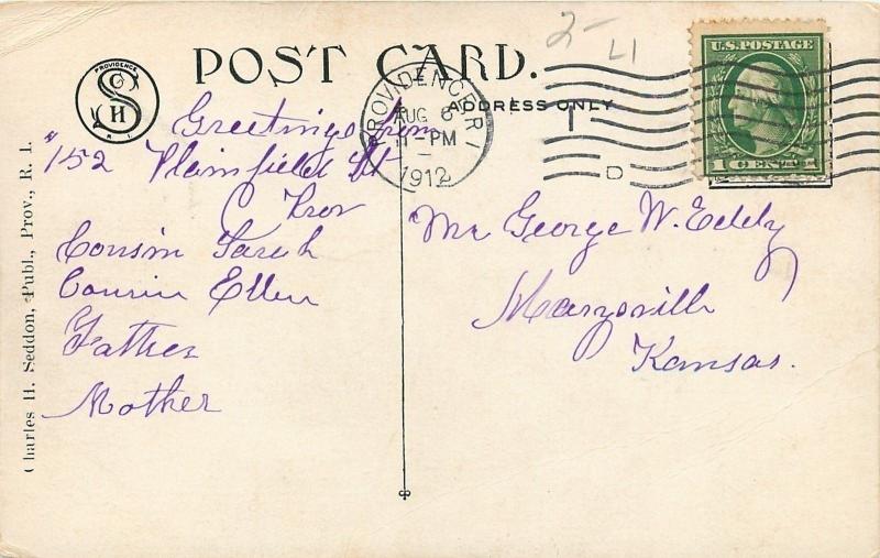 Providence Rhode Island~Drive & Gate~John Hay Memorial Library~1912 Postcard