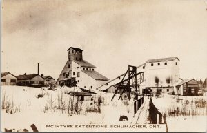 McIntyre Extentions Schumacher Ontario Timmins Gold Mine Dog RPPC Postcard E83