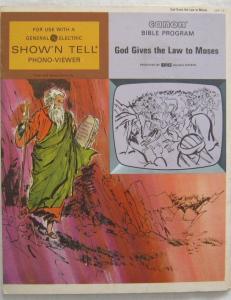 Vintage God Gives The Law To Moses Canon Bible Program For GE Show N Tell 1966