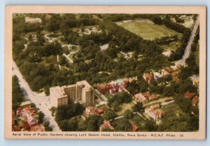 Halifax Nova Scotia Canada Postcard Aerial View of Public Gardens 1949 Posted