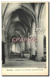 Old Postcard Moulins Interior of the Cathedral left lateral side