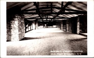 Real Photo Postcard Gun Deck French Castle Old Fort Niagara, New York