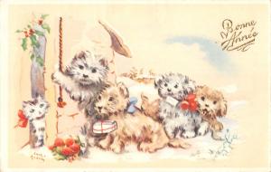 us45 bonne anne cubs dogs happy new year signed Luce Andra paris