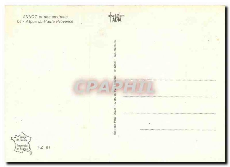 Modern Postcard Annot and surrounding Alps de Haute Provence