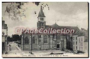 Postcard Old Laval The Cathedral And The Place Du March